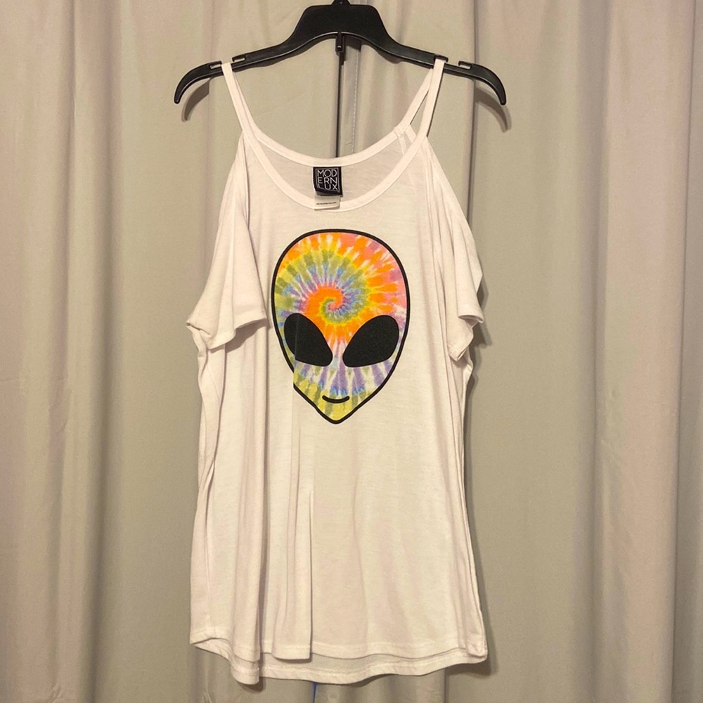 Ofc The Shoulder Tie-Dye Alien Top